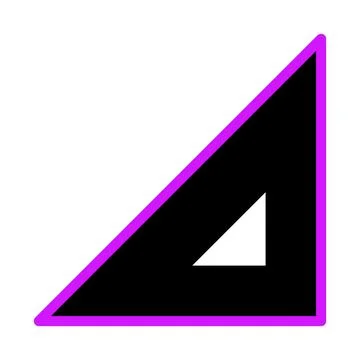 Right triangle geometric shape with purple outline. Concept of geometry, ma.. Stock Illustration