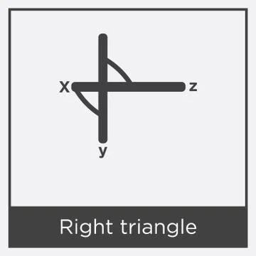 Right triangle icon isolated on white background Free Stock Illustration