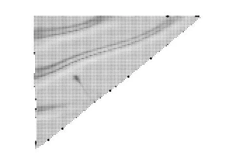 Right triangle shape with abstract halftone dot gradient pattern texture. Stock Illustration