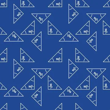 Right Triangle vector Maths 90 degree angle concept blue line seamless patter 스톡 일러스트