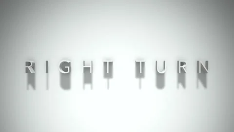 Right turn 3D title animation with shadows on a white background Stock Footage 297511845
