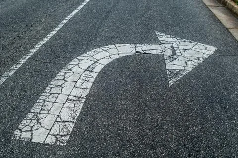 Right turn arrow Stock Photos
