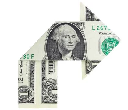 Right turn dollar bill Foto stock