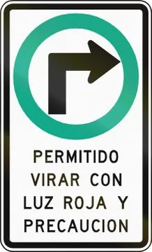 Right Turn On Red Permitted With Caution Stock Illustration