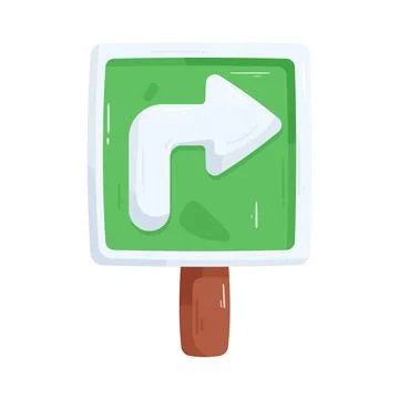 Right turn road sign Stock Illustration