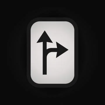 Right Turn Split Sign Stock Illustration