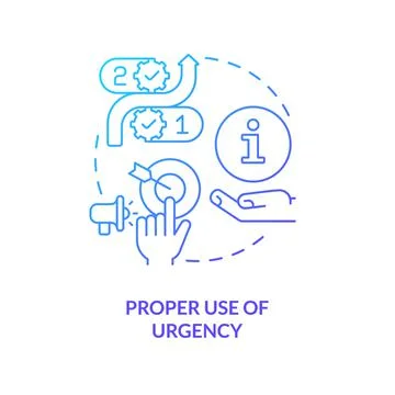 Right use of urgency concept blue gradient icon Stock Illustration