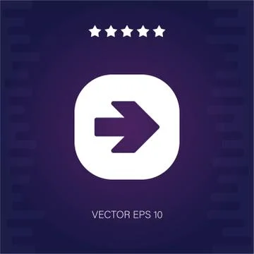 Right vector icon Illustrazione stock