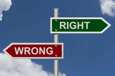 Right versus wrong Illustrazione stock