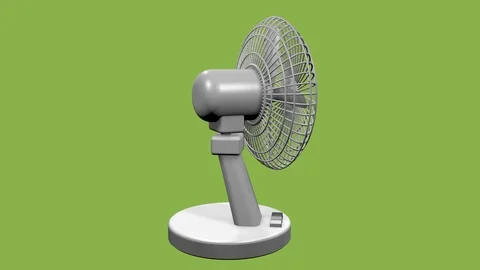 RIGHT VIEW OF OSCILLATING DESKTOP FAN ANIMATION Vídeos de archivo 98612072