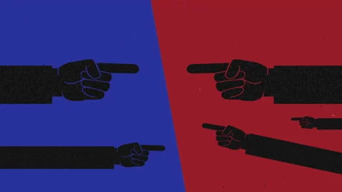 Right Vs Left Shaming and Blaming 库存影片 146841445