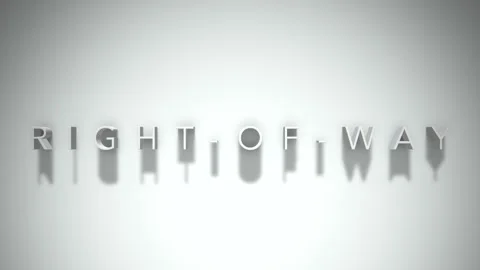 Right of way 3D title animation with shadows on a white background Stock Footage 297816098