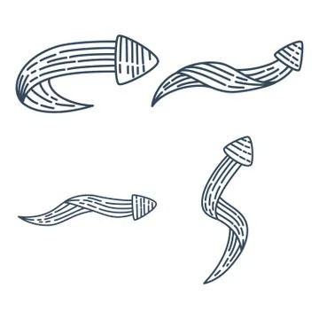 Right way  Arrow Direction collection Vector outline Set Stock Illustration