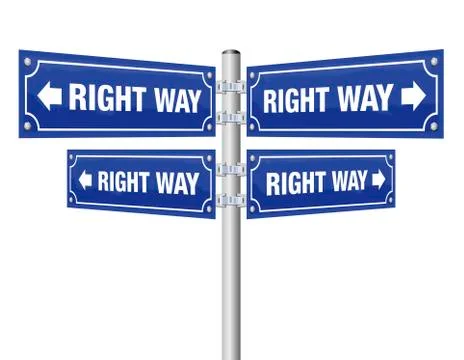 Right Way Guidepost Stock Illustration