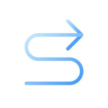 Right winding road arrow flat gradient two-color ui icon Illustrazione stock