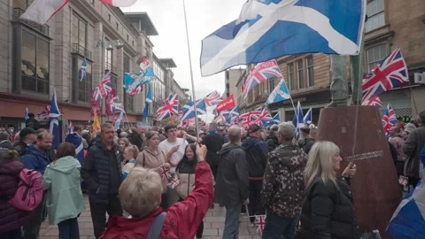 Right-Wing Counter Demonstration, Migration Opposition, Patriotic Crowd Stock Footage 317611384