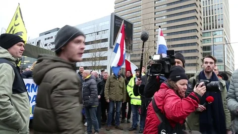 Right wing demonstration in Holland Stock-Footage 85125799