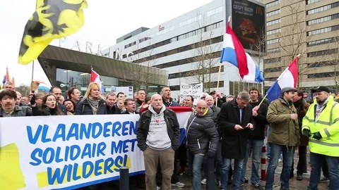 Right wing demonstration in Holland Stock Footage 85126013