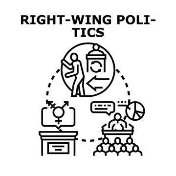 Right wing politics concept vector illustration Ilustración de archivo