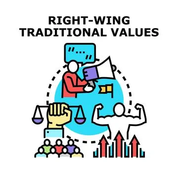 Right wing traditional values concept illustrating social principles Stock Illustration