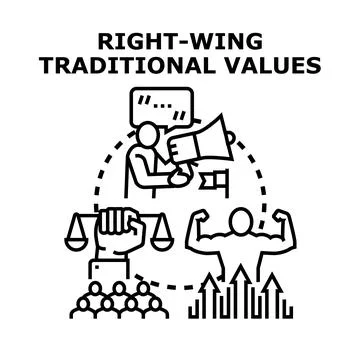 Right wing traditional values concept illustrating social principles Stock Illustration