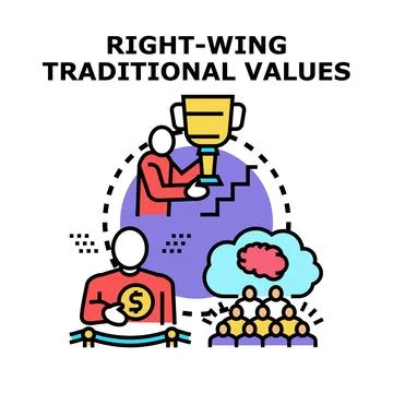 Right wing traditional values representing political ideology Stock Illustration
