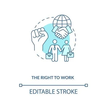 The right to work blue concept icon Stock-Illustration