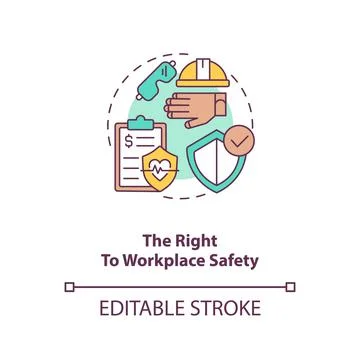 The right to workplace safety concept icon Stock Illustration