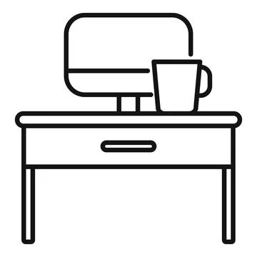 Right workspace position icon outline vector. Office sit Stock Illustration