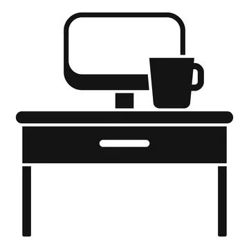 Right workspace position icon simple vector. Office sit Stock Illustration