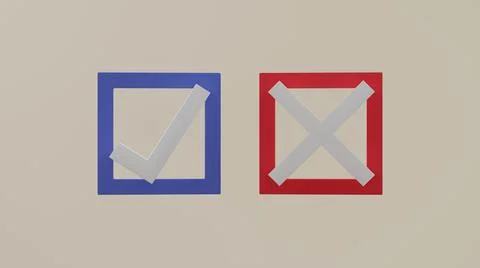 Right-wrong approved-declined yes-no sign 3D render illustration Illustrazione stock