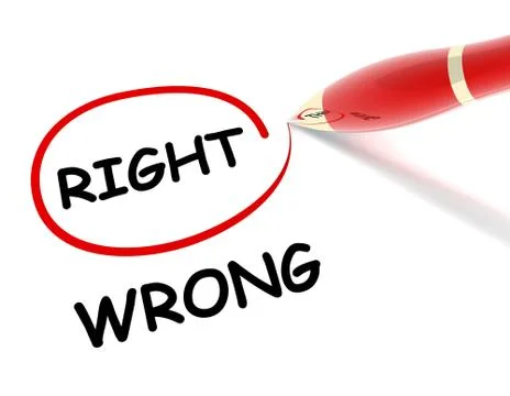 Right wrong concept 3d illustration Stock Illustration