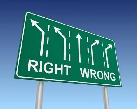 Right wrong road sign Stock Illustration