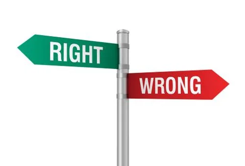 Right wrong road sign Illustrazione stock