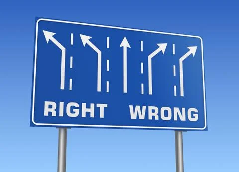Right wrong road sign Stock Illustration
