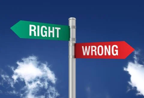 Right wrong road sign Stock Illustration