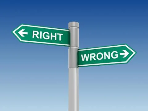 Right wrong sign concept 3d illustration Stock Illustration