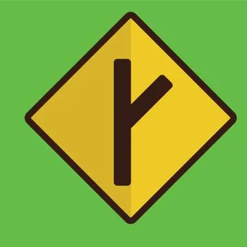 Right y intersection road sign Ilustração Stock