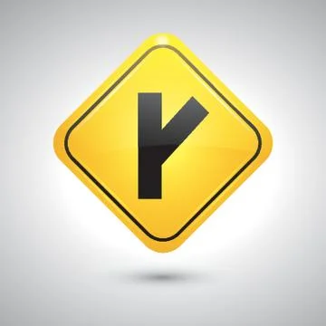 Right Y intersection sign Illustrazione stock