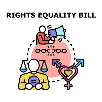 Rights equality bill advocating for human justice Stock Illustration