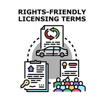 Rights friendly licensing terms concept vector Stockillustratie