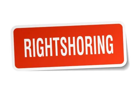 Rightshoring square sticker on white Stock Illustration