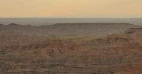 Rightward Pan in the Badlands Stock Footage 43717646