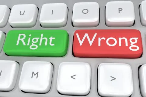 Right/Wrong concept Stock Illustration