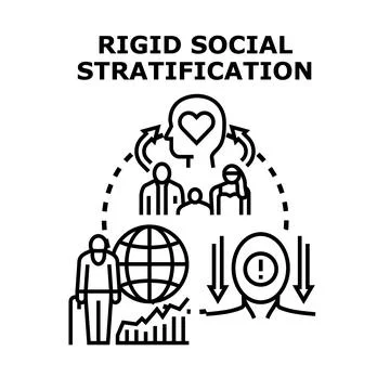 Rigid social stratification showing class division problem Stock Illustration