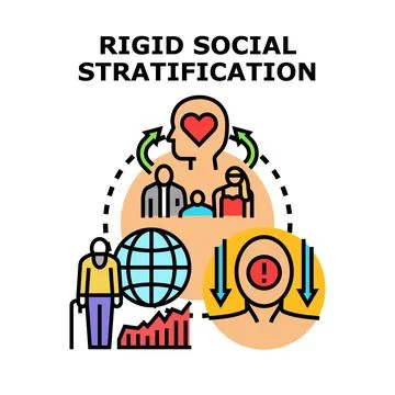 Rigid social stratification showing class division problem Stock Illustration