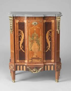 Rijksmuseum, 16th-20th ct, Commode and two cupboards. These three pieces of Stock Photos