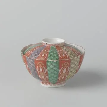 Rijksmuseum, 16th-20th ct, Covered Bowl With Scrolls, Diaper Pattern and Stock Photos