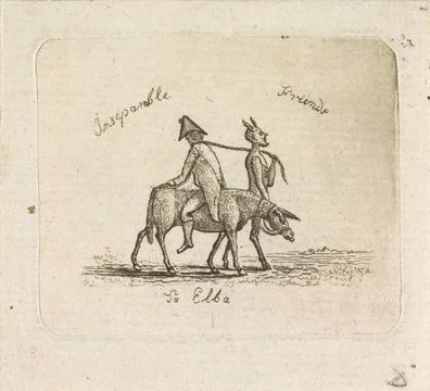 Rijksmuseum, 16th-20th ct, Devil brings Napoleon to Elba, 1814; Inseparable Stock Photos