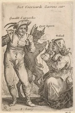 Rijksmuseum, 16th-20th ct, The devil confuses the yarn; Siet t'verde gauchens Foto stock